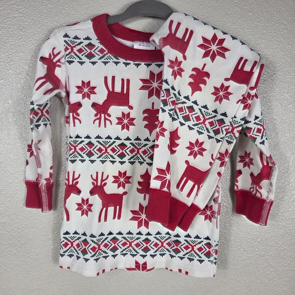 Hanna Andersson Christmas Pajama Set Bundle Kids 2T 85 Organic Cotton Holiday